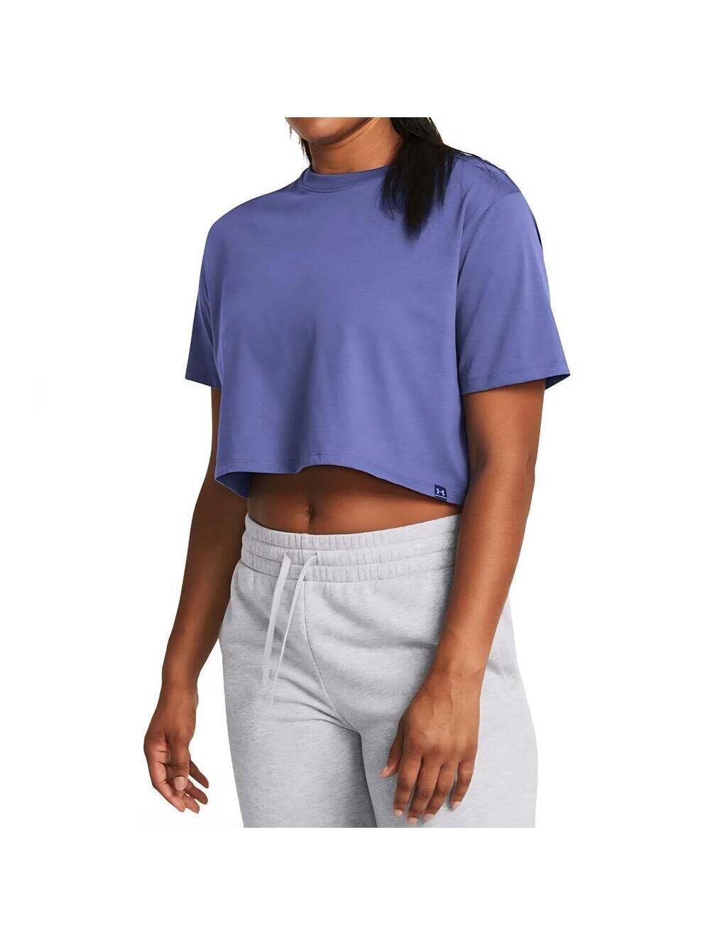 PURPLE Under Armour Boxy Cut Short Sleeve Crop Tee Women's Size XL